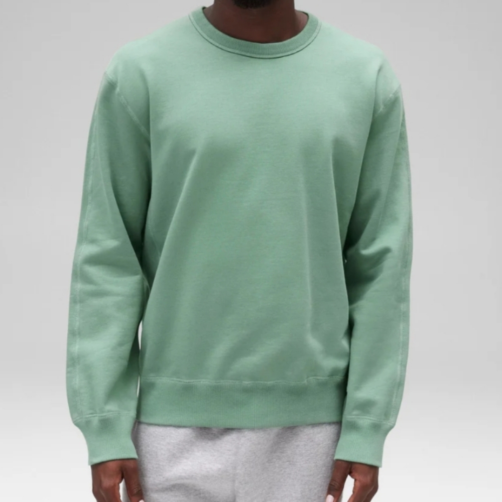 REIGNING CHAMP mint lightweight crewneck sweater - size small